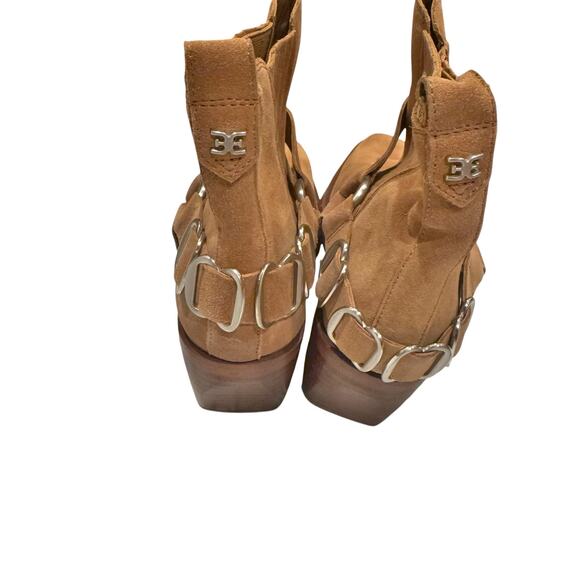 Sam Edelman Women's Bellamie Suede Harness Ankle Boots Tan Size 7.5 NWOB - Picture 7 of 10